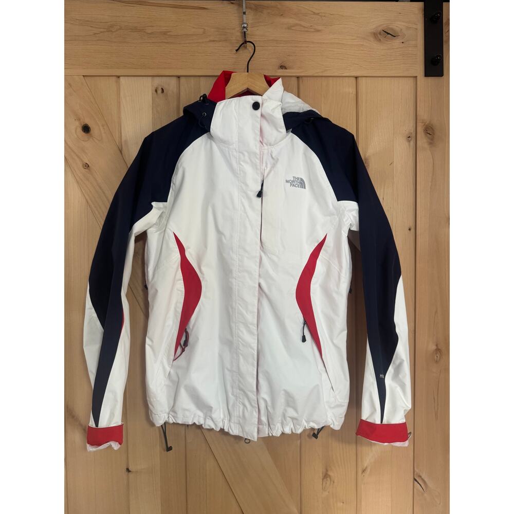 North Face | Hyvent Hooded Windbreaker Outer Jacket Red, White, Blue | Size M